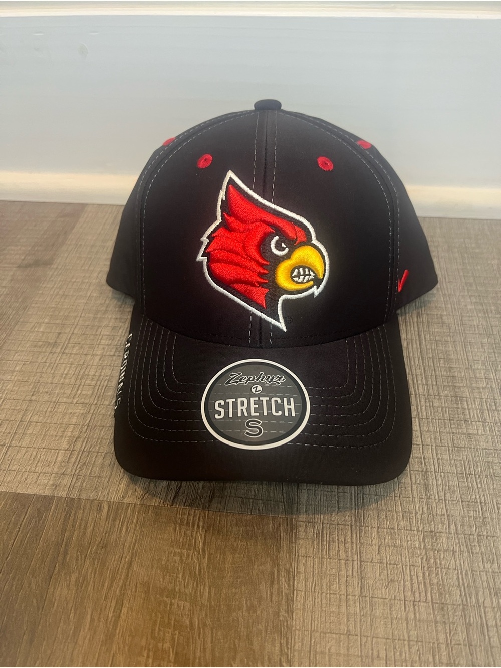 Zephyr Louisville Cardinals Black Small Stetch Hat / Cap